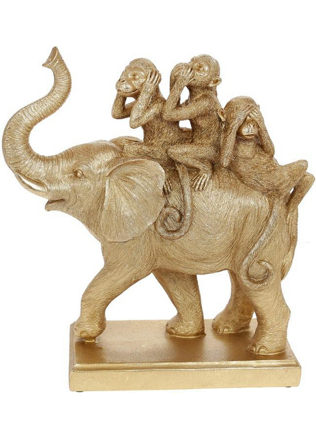 Декоративна статуетка "Слон та Мавпи" 25,5х10,5х27 см Bona (275070704)