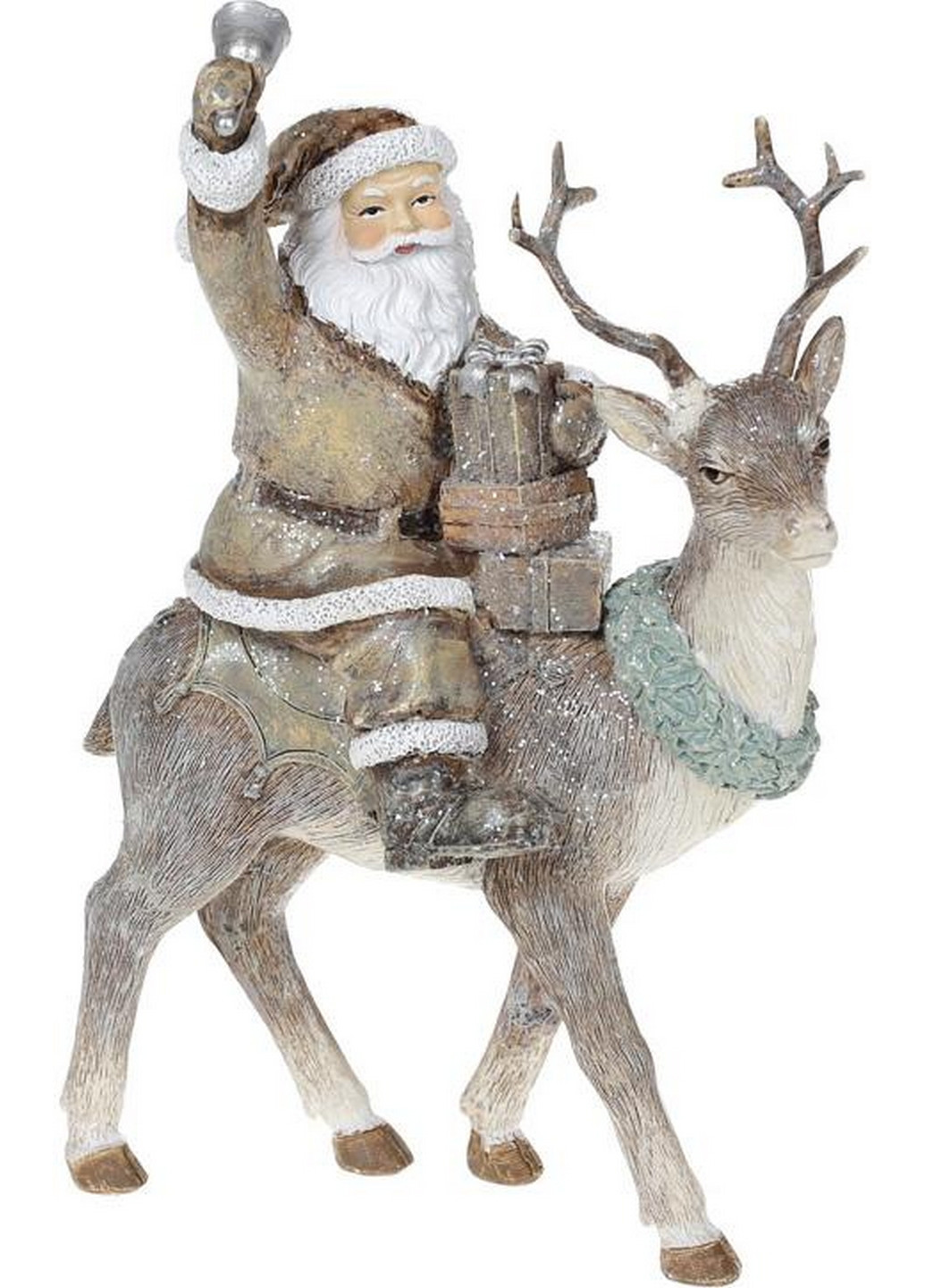 Декоративная статуэтка "Санта на Олене" 16х9х22,5 см Bona (275071599)