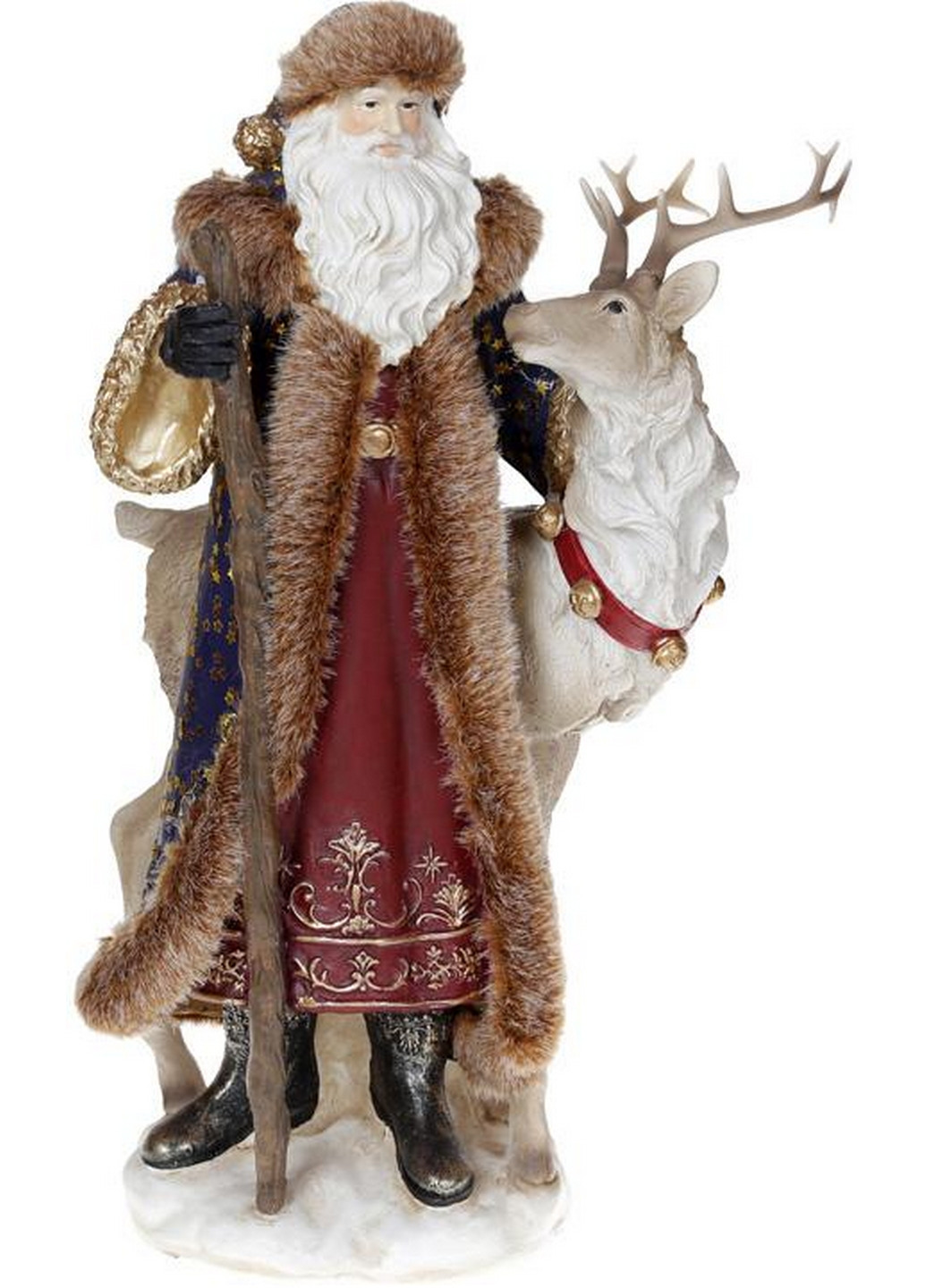 Декоративна статуетка "Санта з Оленем" 22х15х38,5 см Bona (275074787)