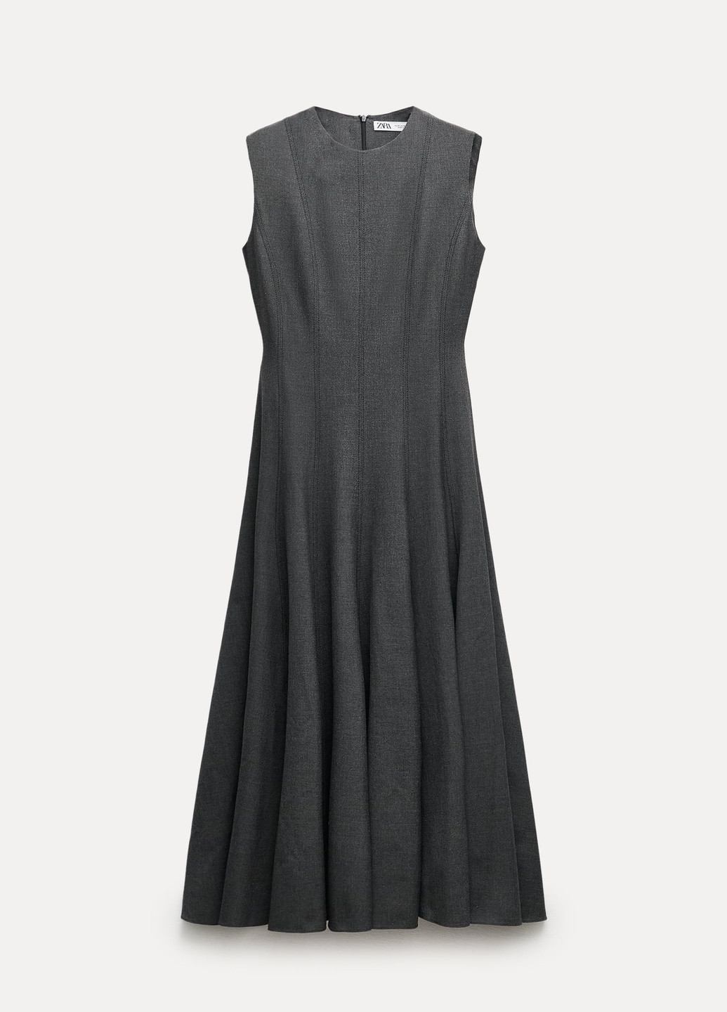 Темно-сіра ділова сукня Zara в смужку