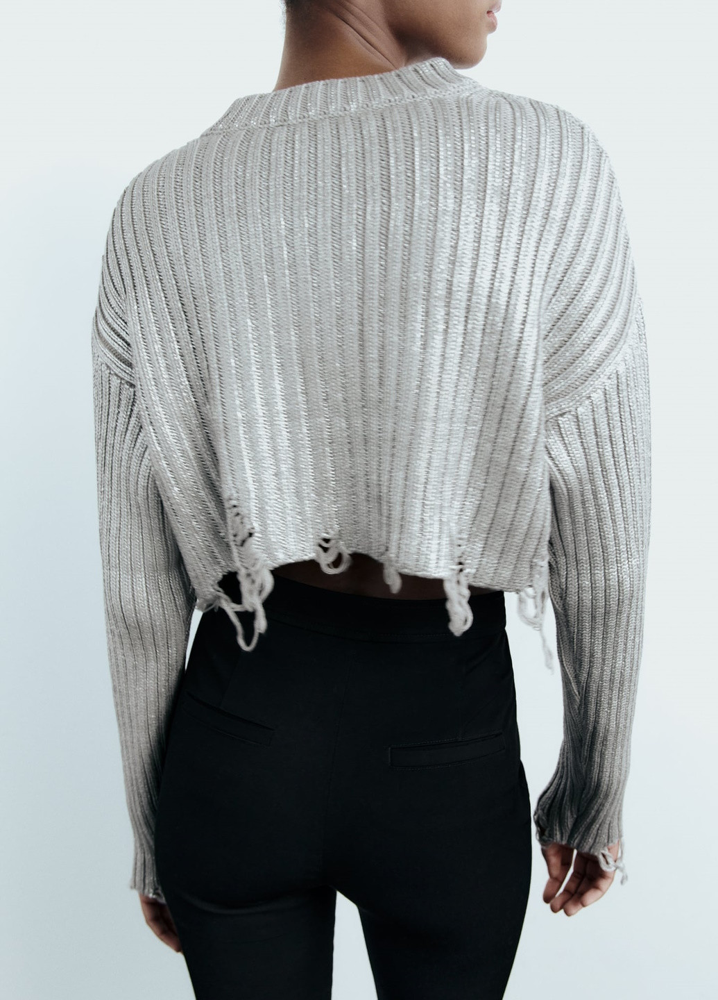 Серебряный демисезонный свитер Zara