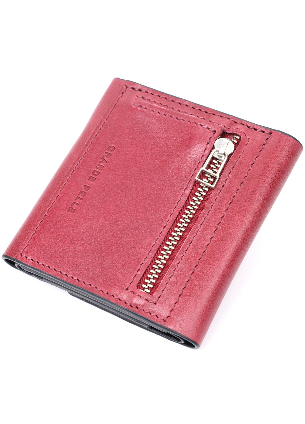 Жіночий шкіряний гаманець 10х9,7х1 см Grande Pelle (275071802)