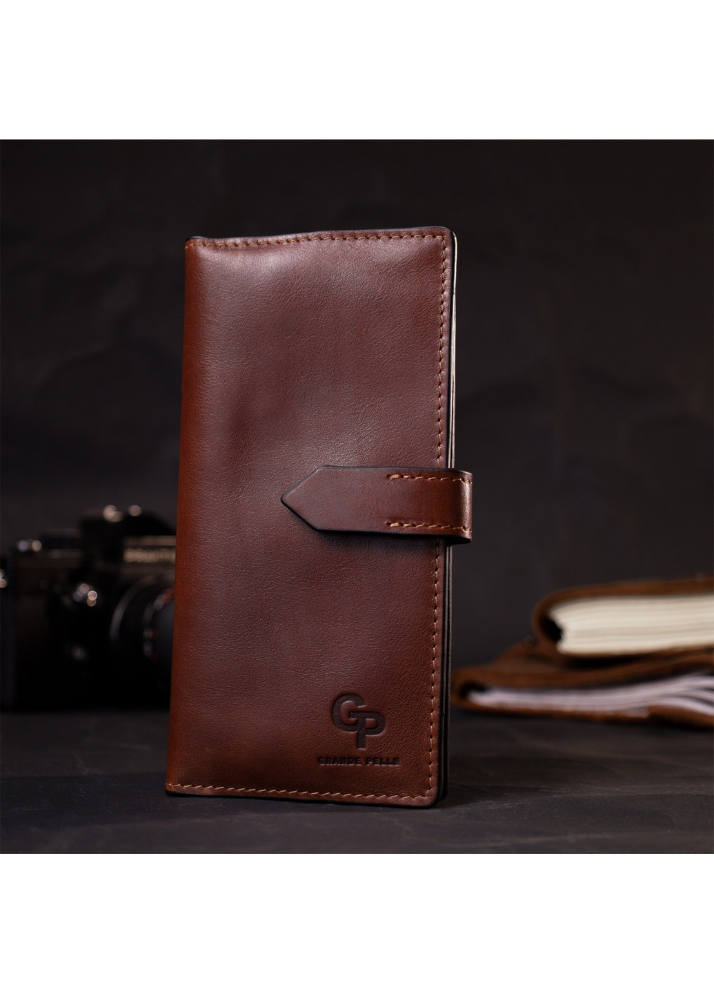 Чоловічий шкіряний гаманець 9,3х18х1 см Grande Pelle (275070791)
