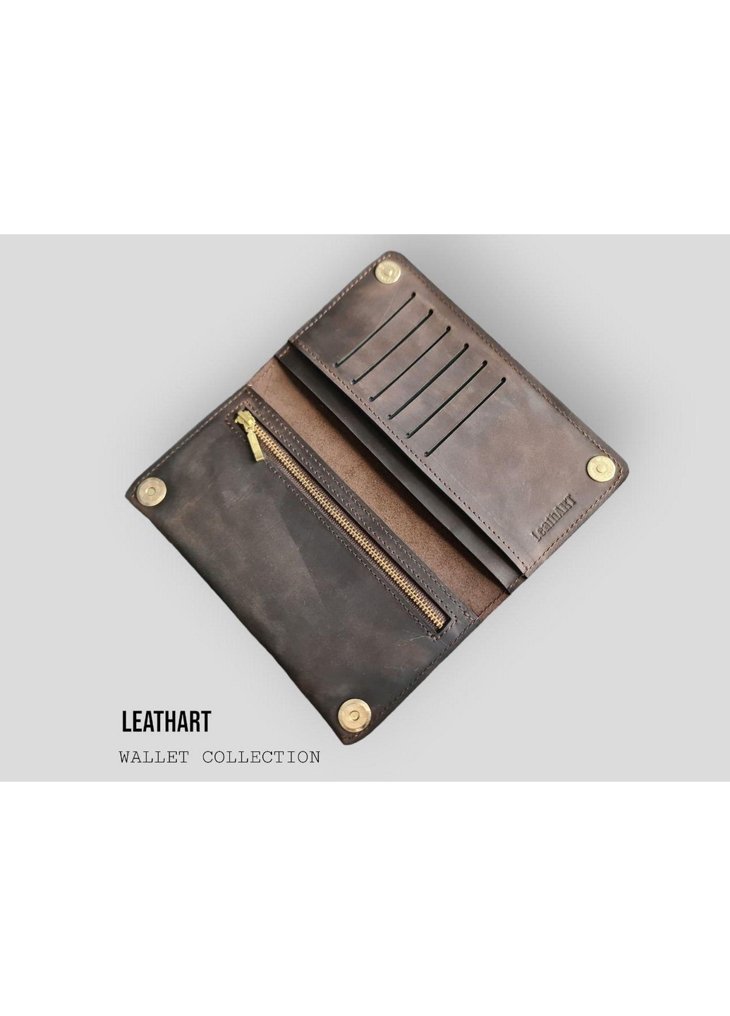 Чоловічий шкіряний гаманець 18х10х1,5 см LeathART (275069989)