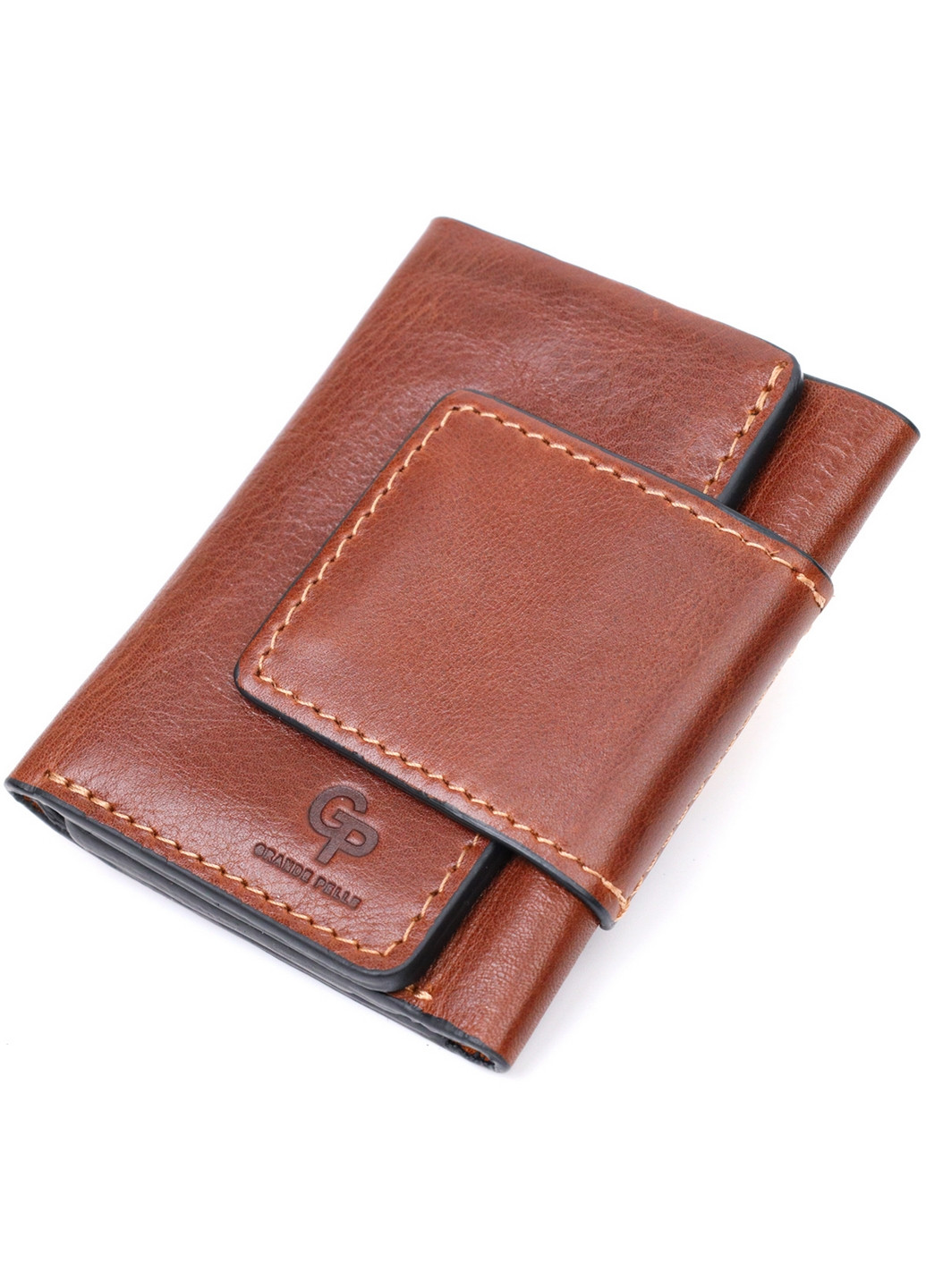 Мужской кожаный кошелек 8х10х1,5 см Grande Pelle (275069791)