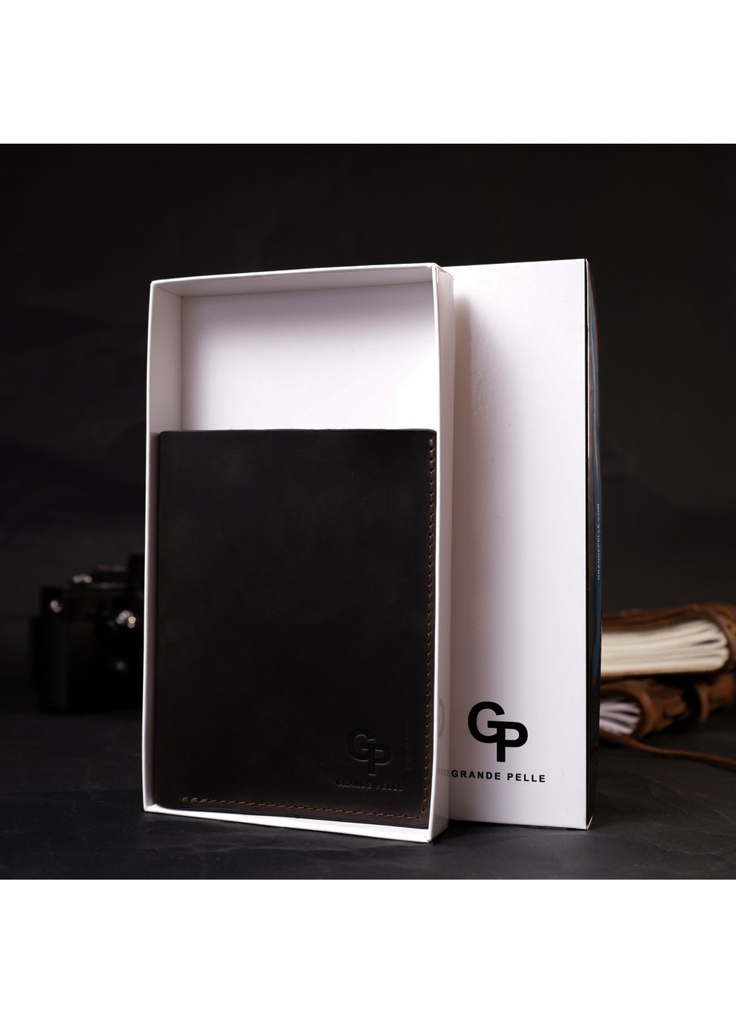 Мужской кожаный кошелек 12х14,5х1 см Grande Pelle (275071806)
