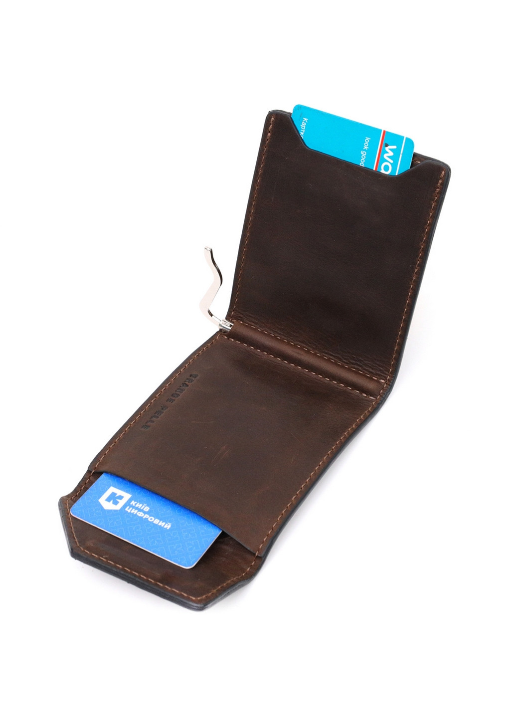 Мужской кожаный кошелек 10х8х0,5 см Grande Pelle (275070778)