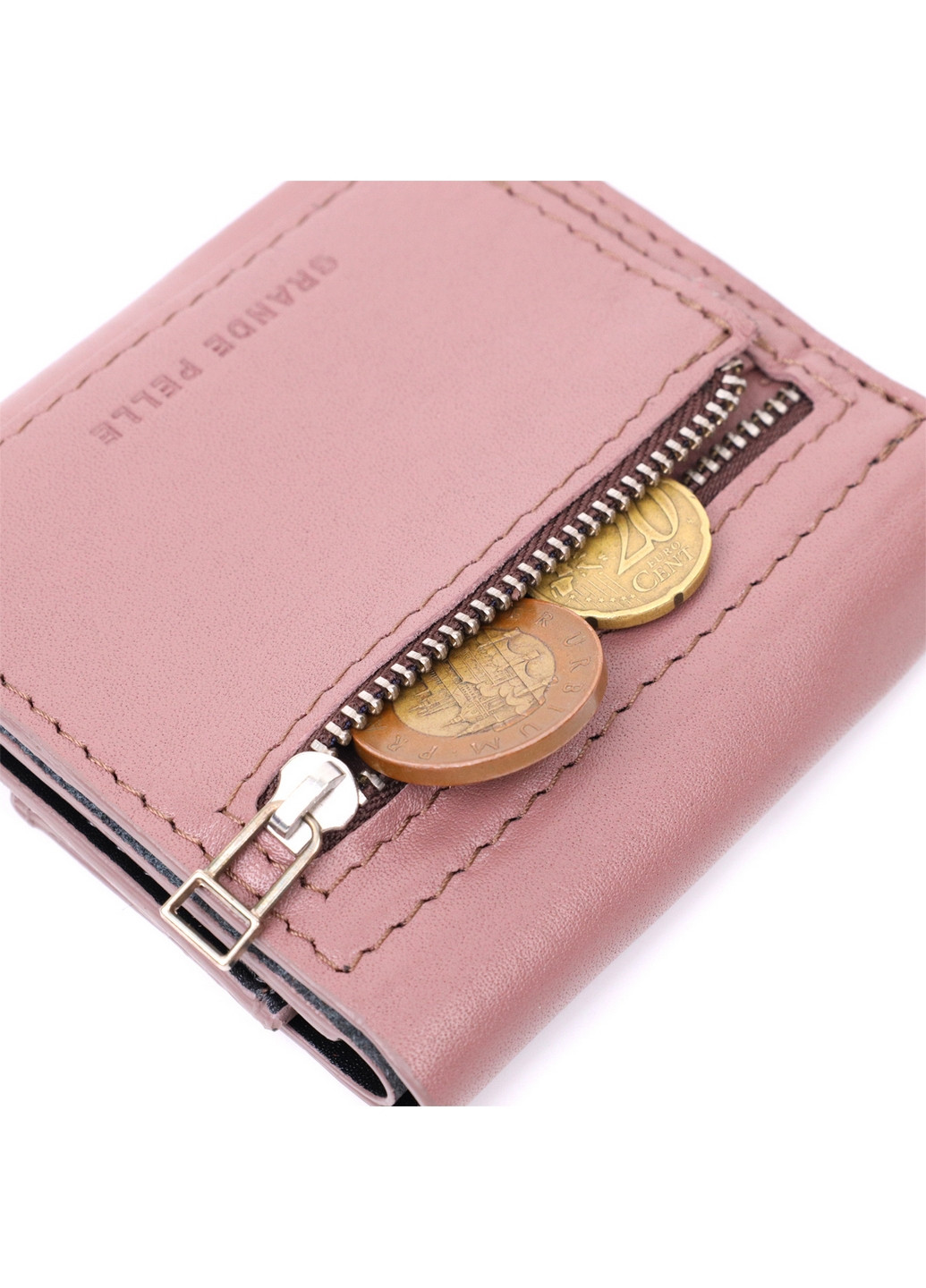 Женский кожаный кошелек 10х9,7х1 см Grande Pelle (275072837)