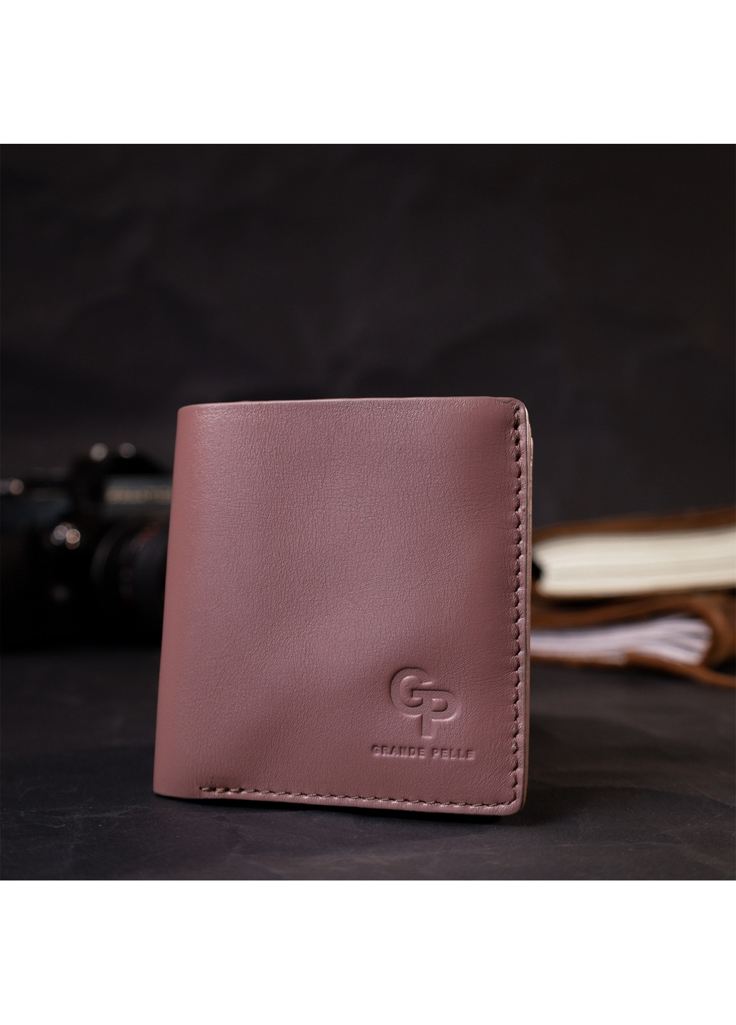 Жіночий шкіряний гаманець 9,7х10,2х1 см Grande Pelle (275074846)