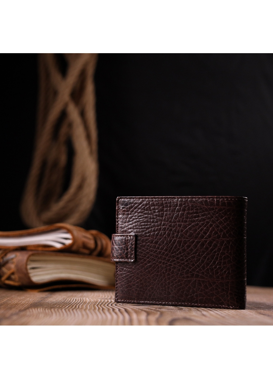 Мужской кожаный кошелек 11,5х9,5х2 см Karya (275073964)