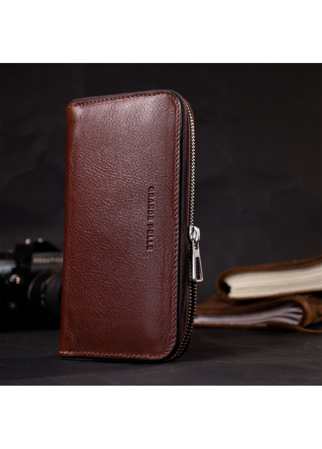 Мужской кожаный кошелек 19,5х10х2,2 см Grande Pelle (275073839)