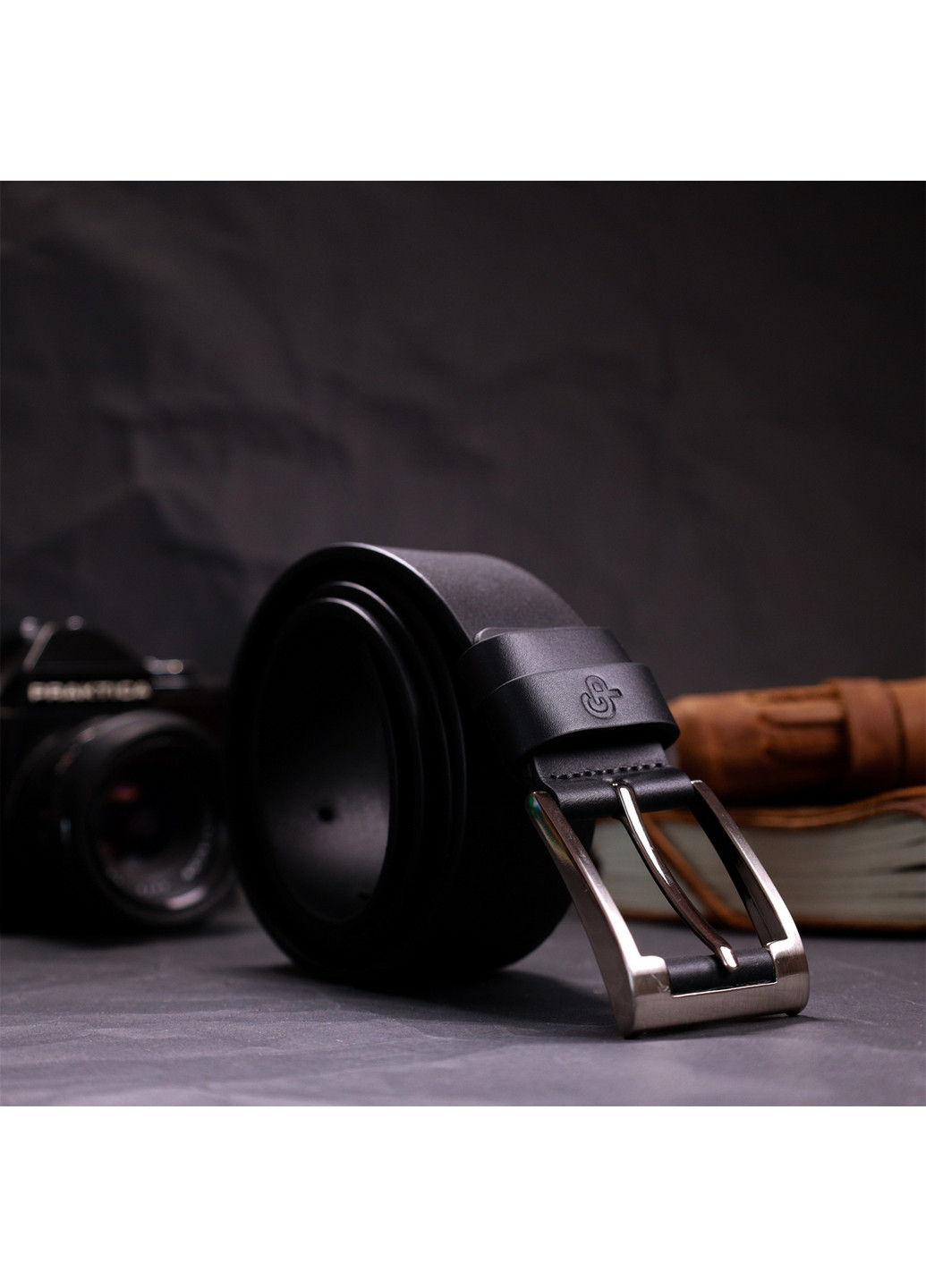 Чоловічий шкіряний ремінь 3,8х120 см Grande Pelle (275073822)