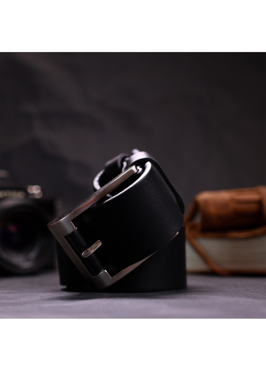 Чоловічий шкіряний ремінь 3,8х120 см Grande Pelle (275073822)