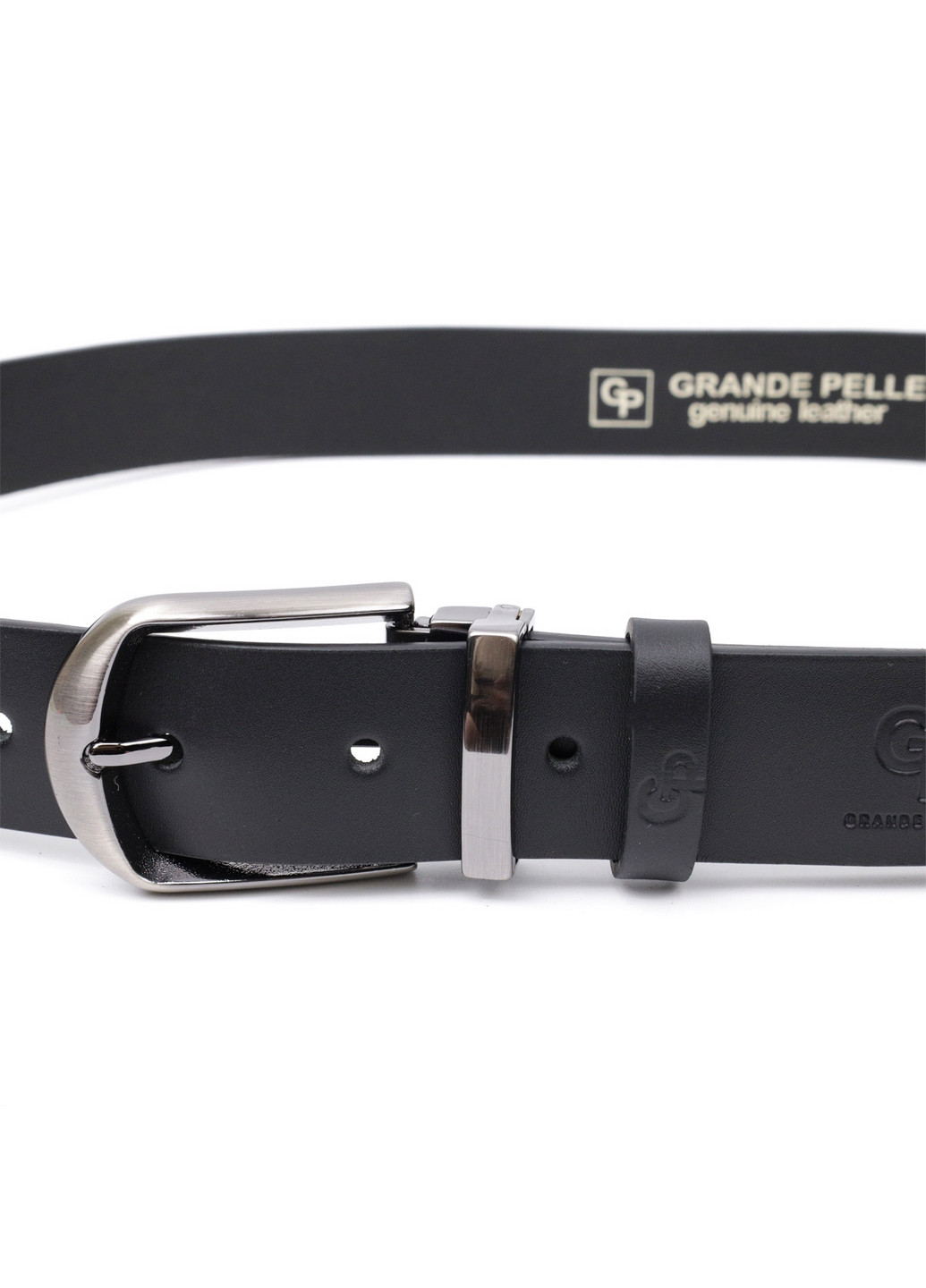 Чоловічий шкіряний ремінь 3,4х120 см Grande Pelle (275074853)