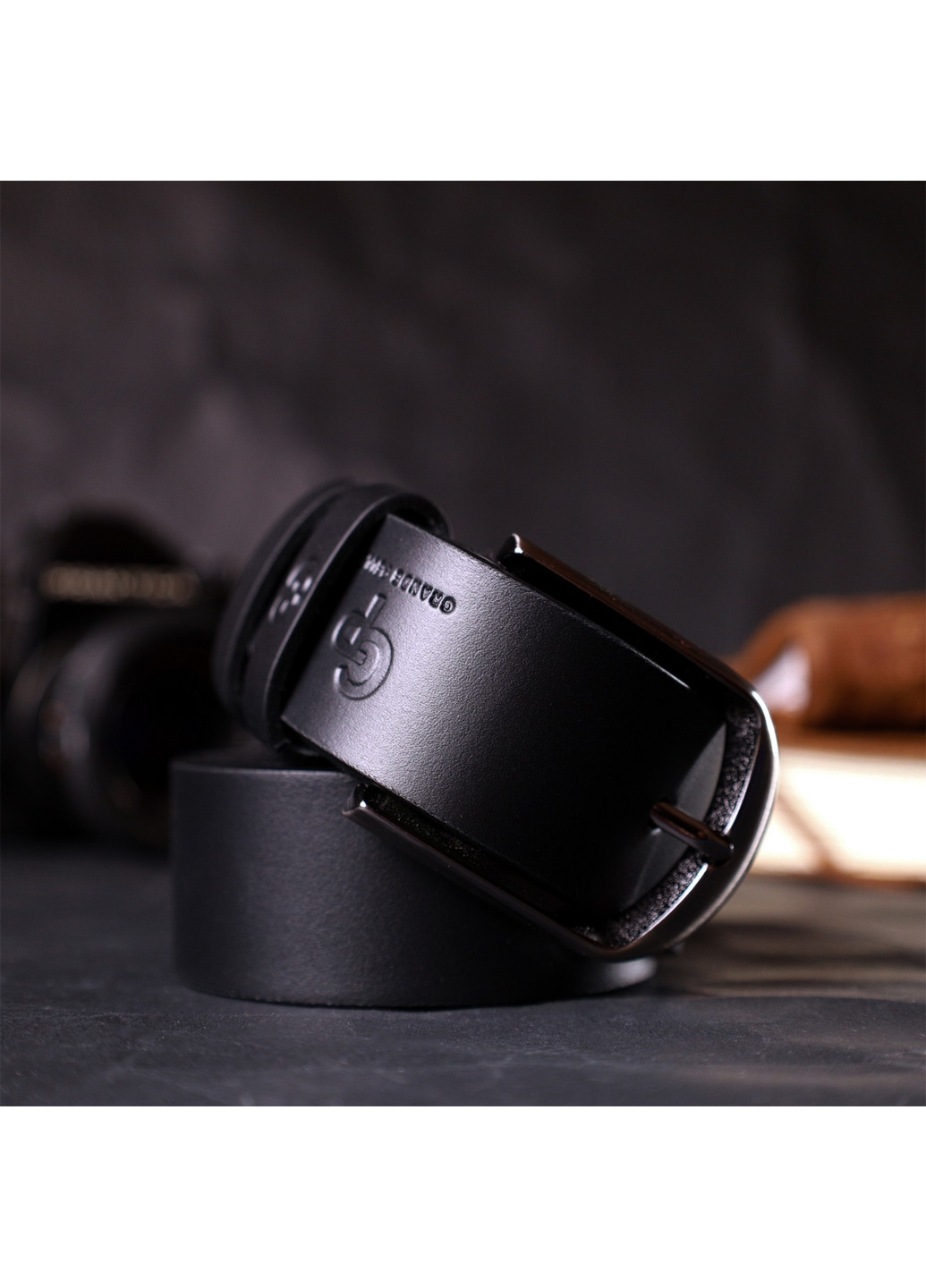 Мужской кожаный ремень 3,4х120 см Grande Pelle (275073836)