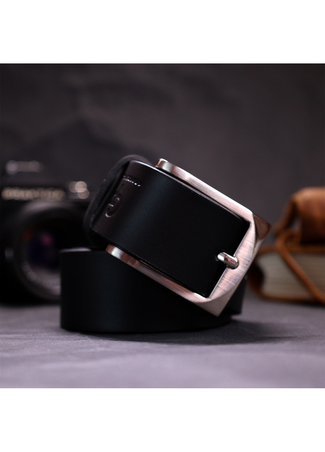 Мужской кожаный ремень 3,4х120 см Grande Pelle (275072830)