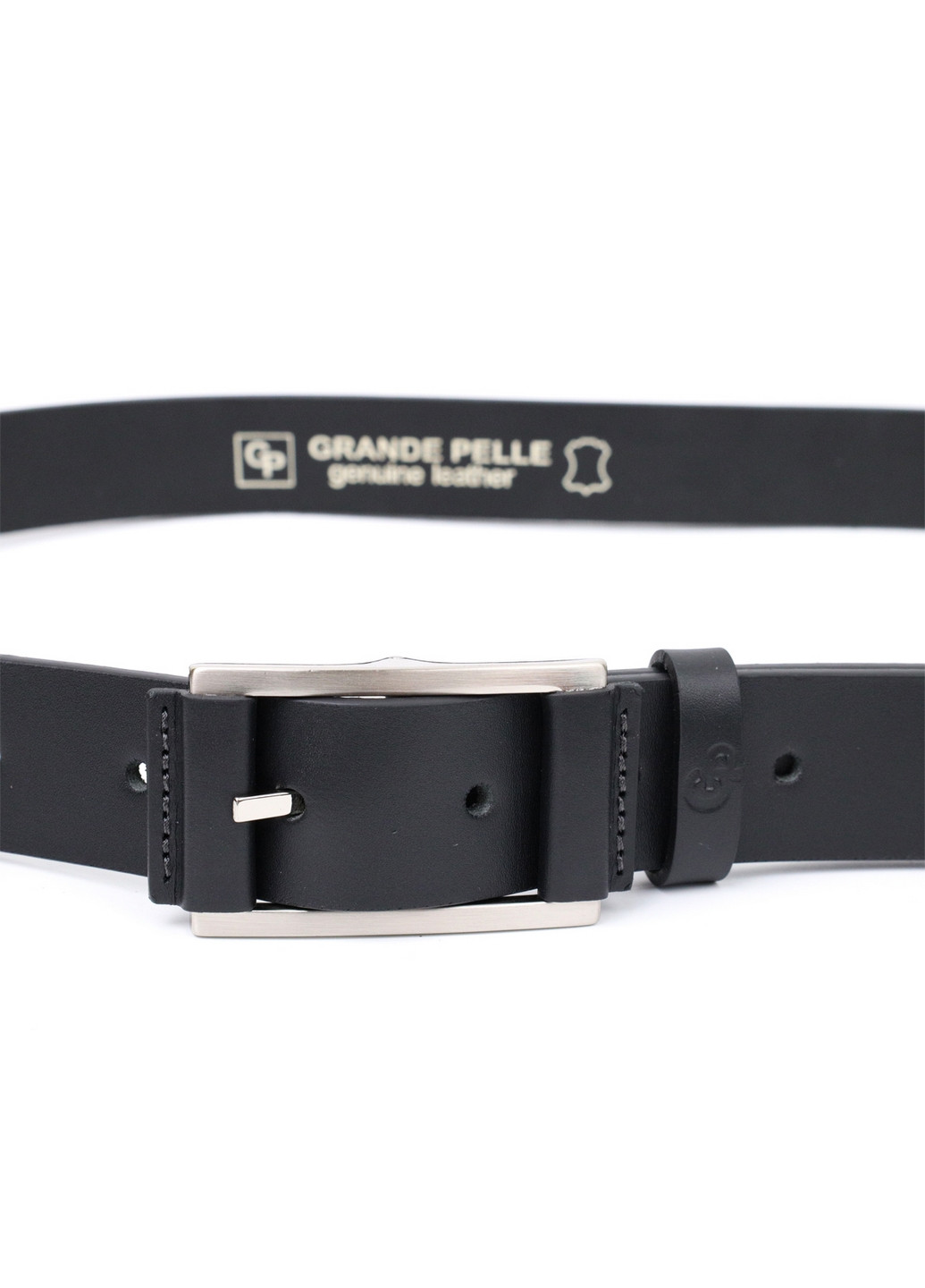 Чоловічий шкіряний ремінь 3,4х120 см Grande Pelle (275074864)