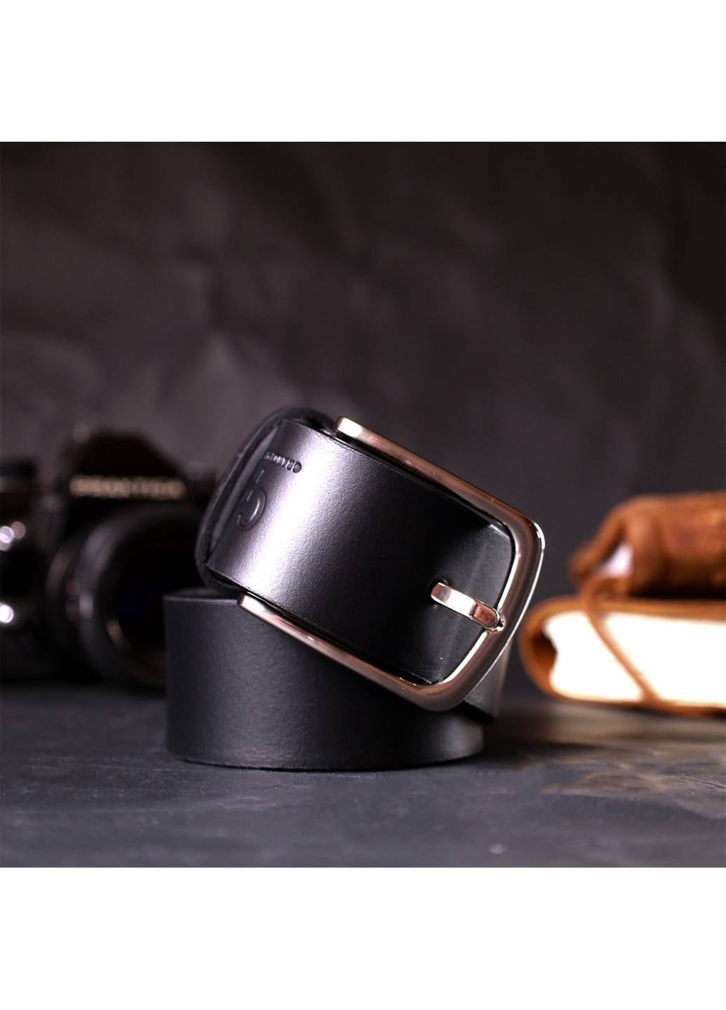 Чоловічий шкіряний ремінь 3,8х120 см Grande Pelle (275073831)