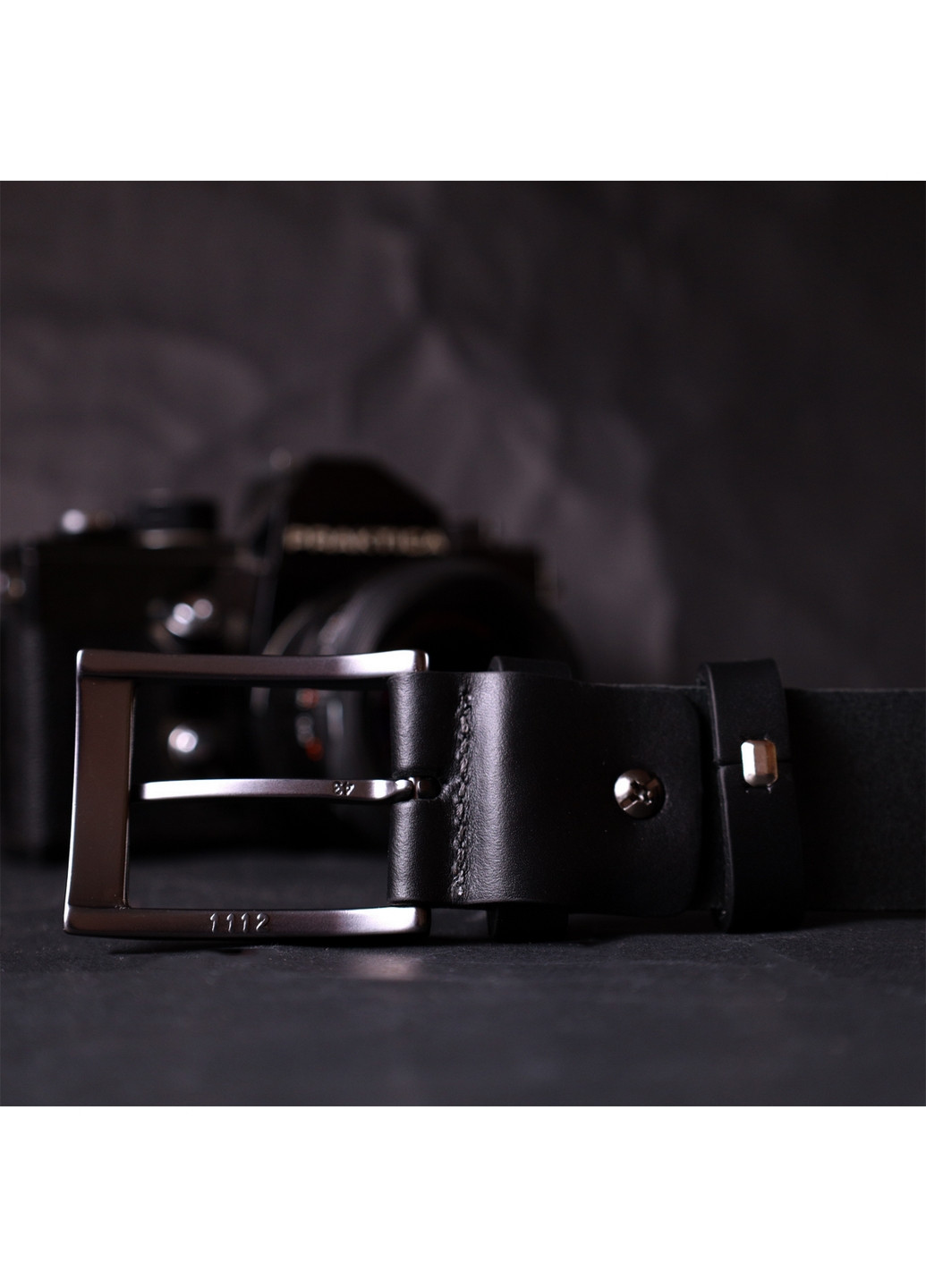 Чоловічий шкіряний ремінь 3,4х120 см Grande Pelle (275074849)