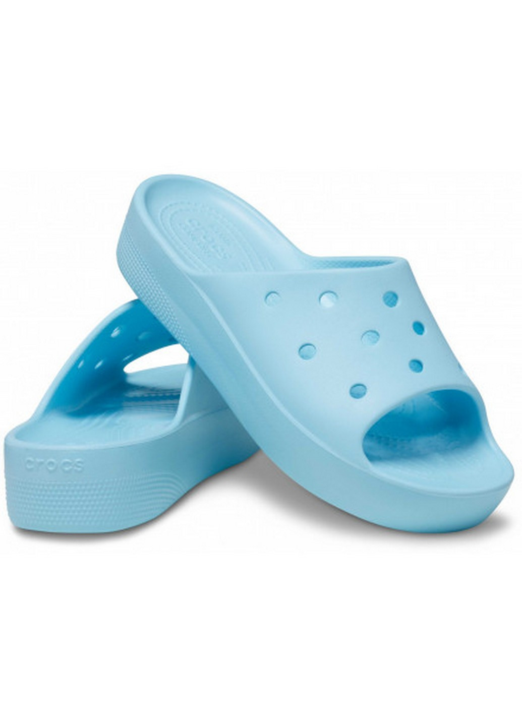 Голубые шлепанцы Crocs