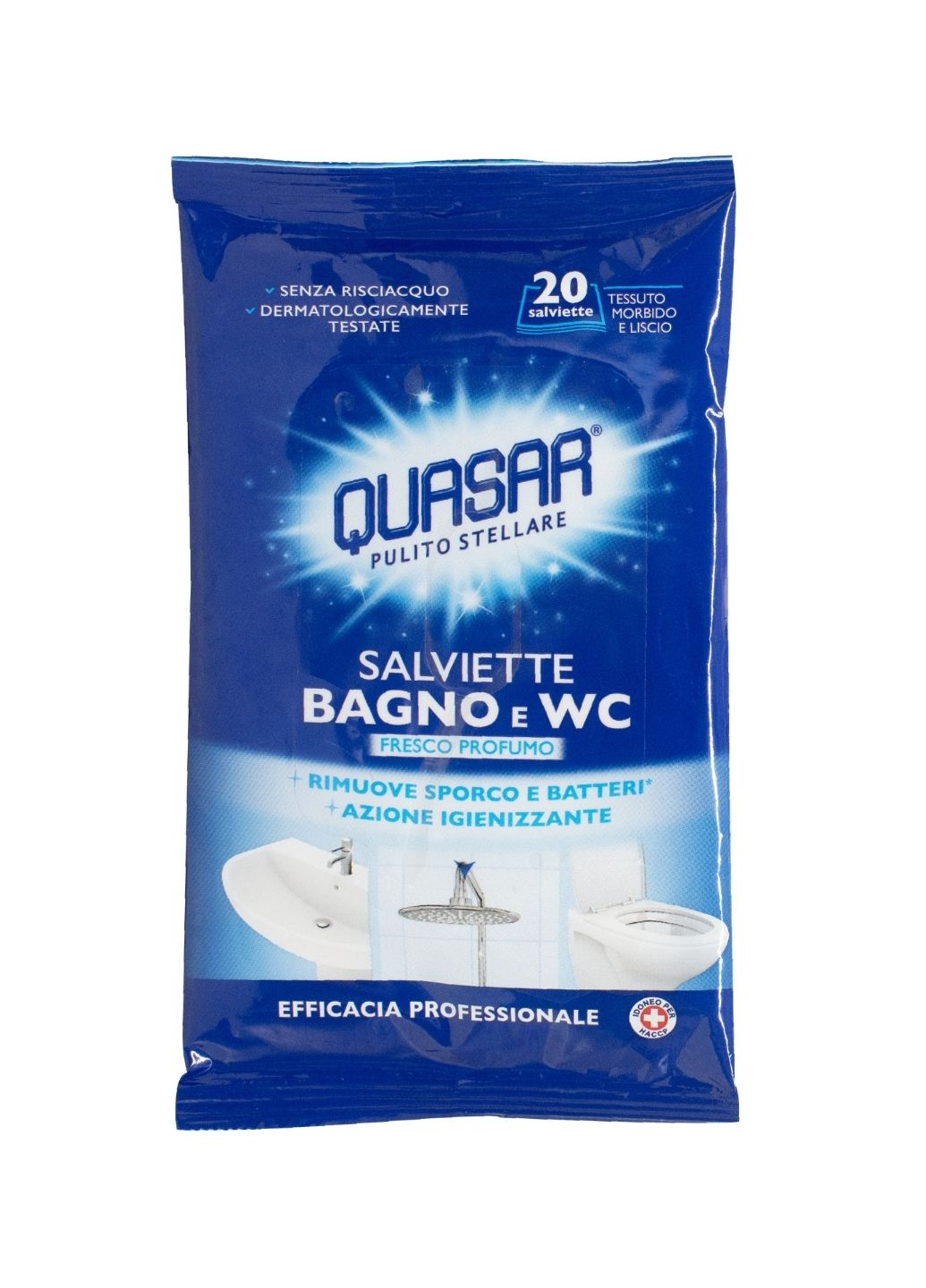 серветки для чищення ванної кімнати та туалету Bagno e WC 20 шт Quasar (275138934)