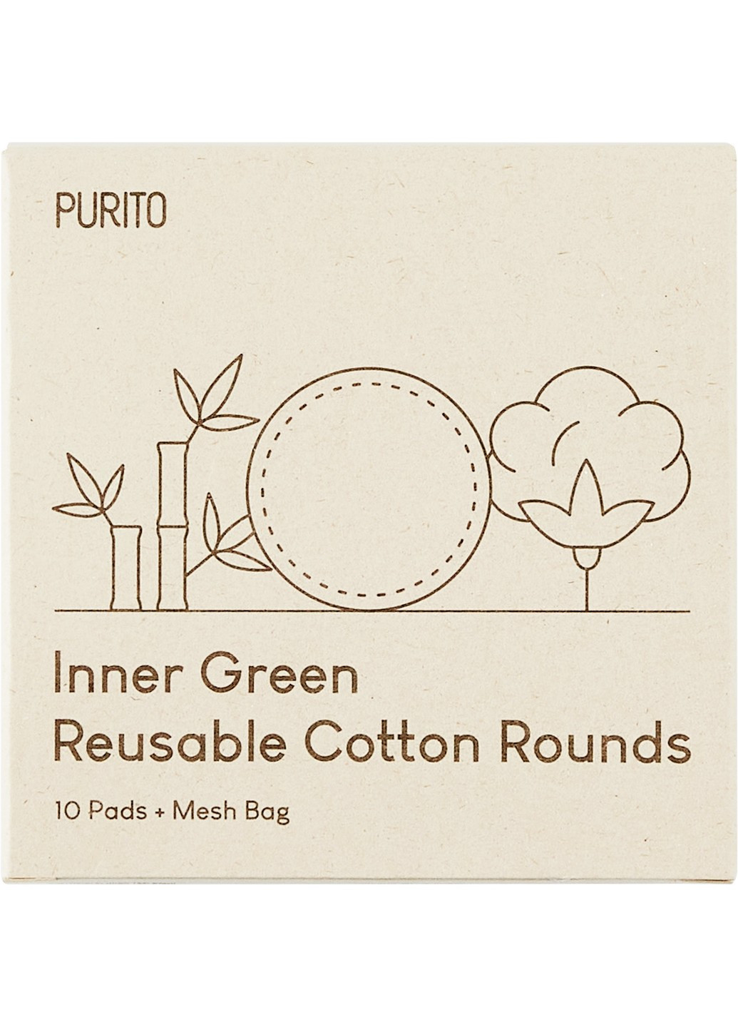 Многоразовые коттоновые диски Inner гreen Reusable Cotton Rounds PURITO (275271858)