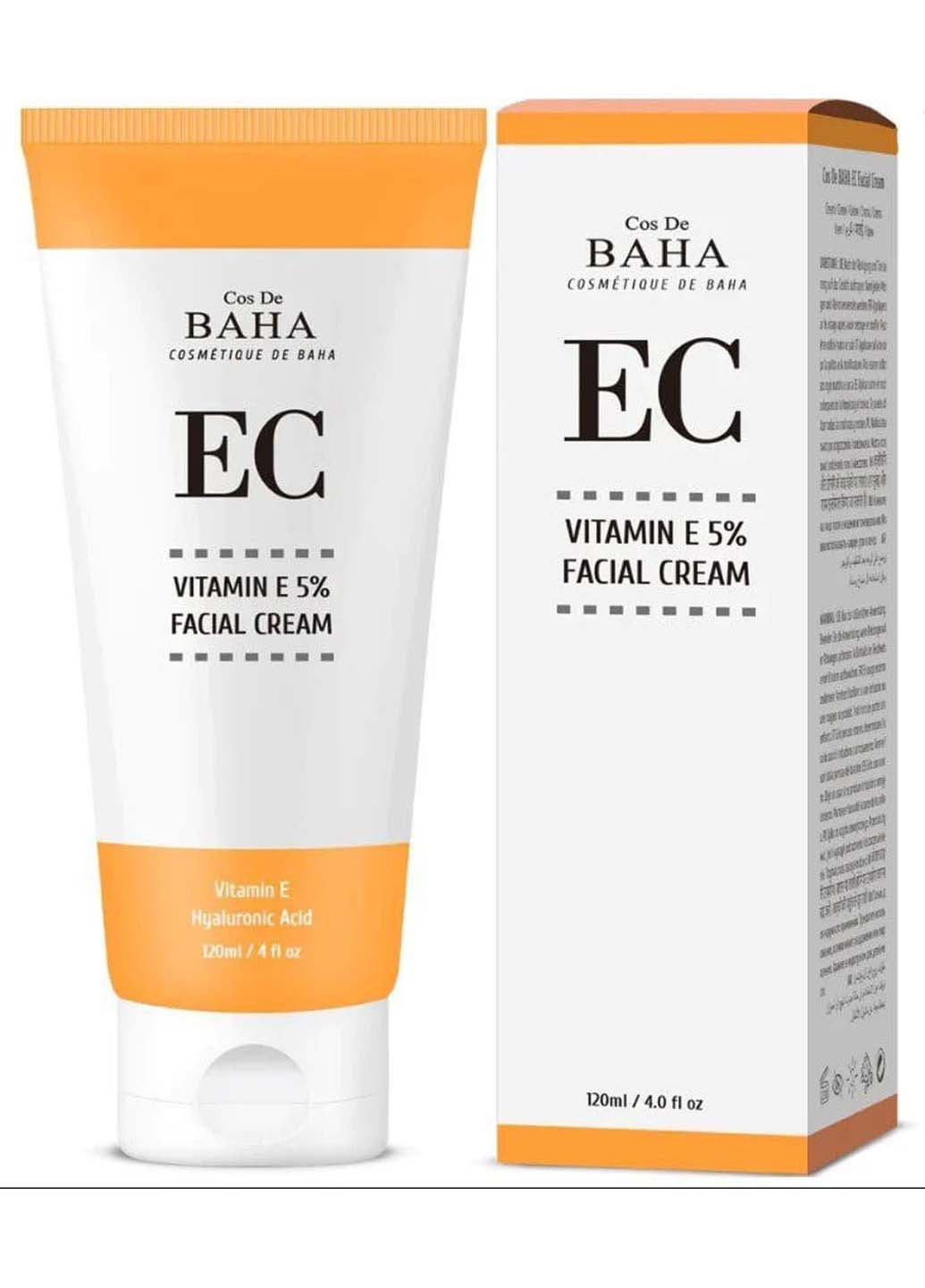 Крем для обличчя з вітаміном Е Vitamin E 5% Facial Cream 120 мл Cos De Baha (275333789)