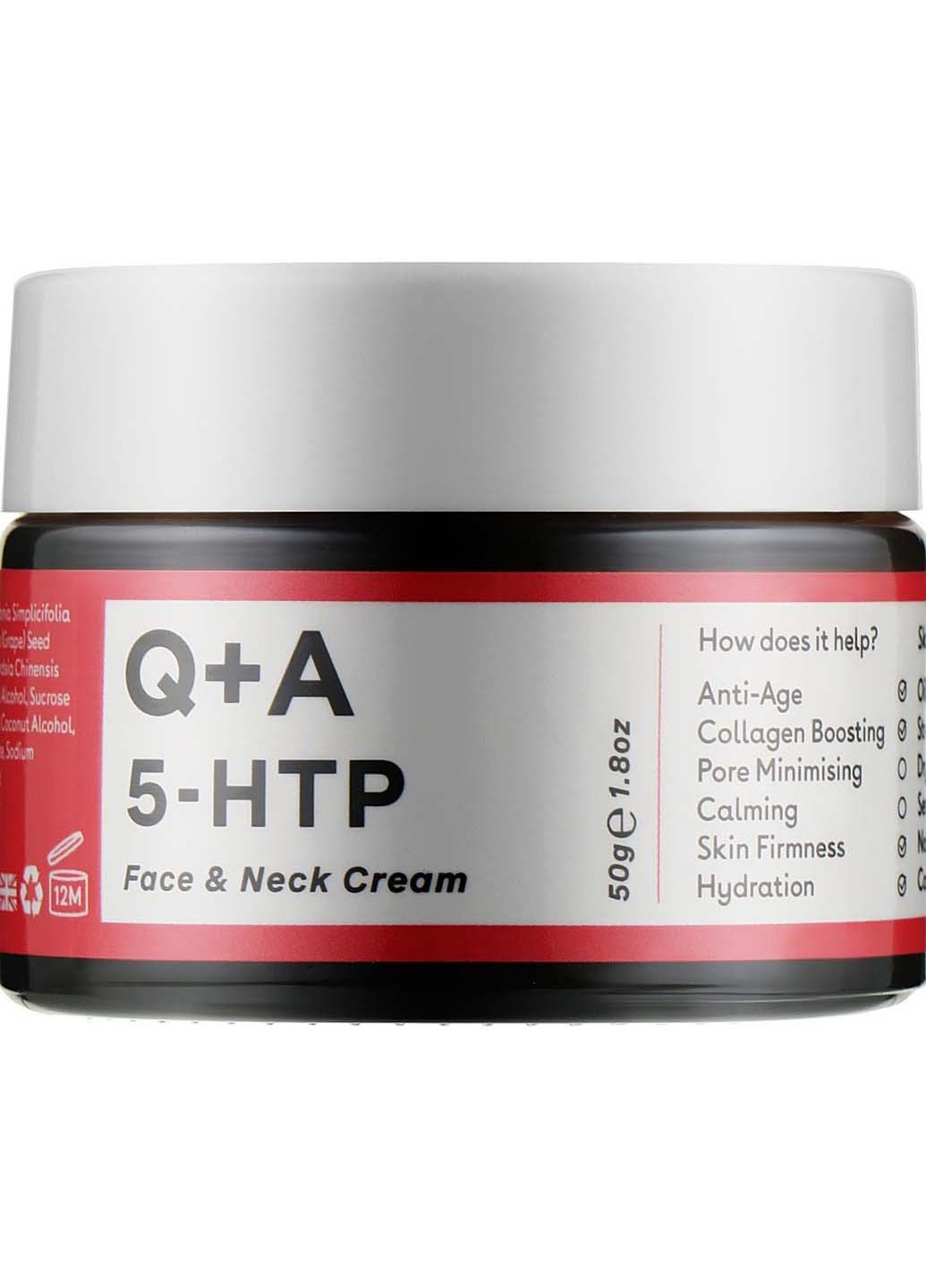 Розгладжуючий крем для обличчя та шиї 5-HTP Face & Neck Cream 50г Q+A (275333759)