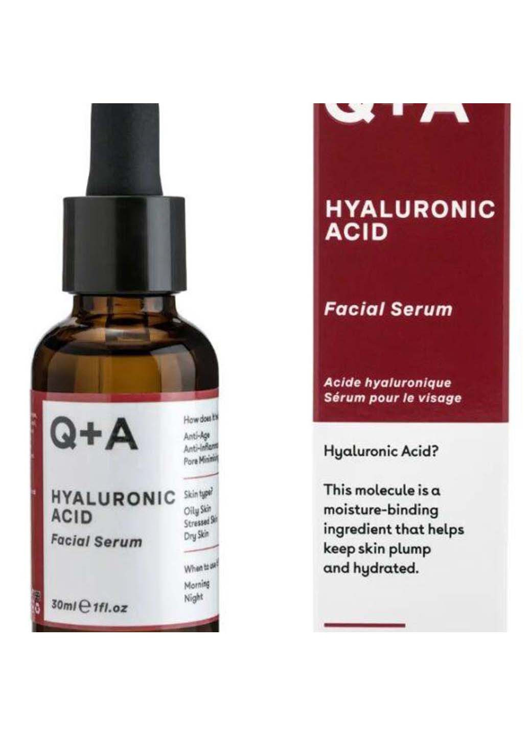 Сироватка для обличчя "гіалуронова кислота" Hyaluronic Acid Facial Serum 30 мл Q+A (275333769)