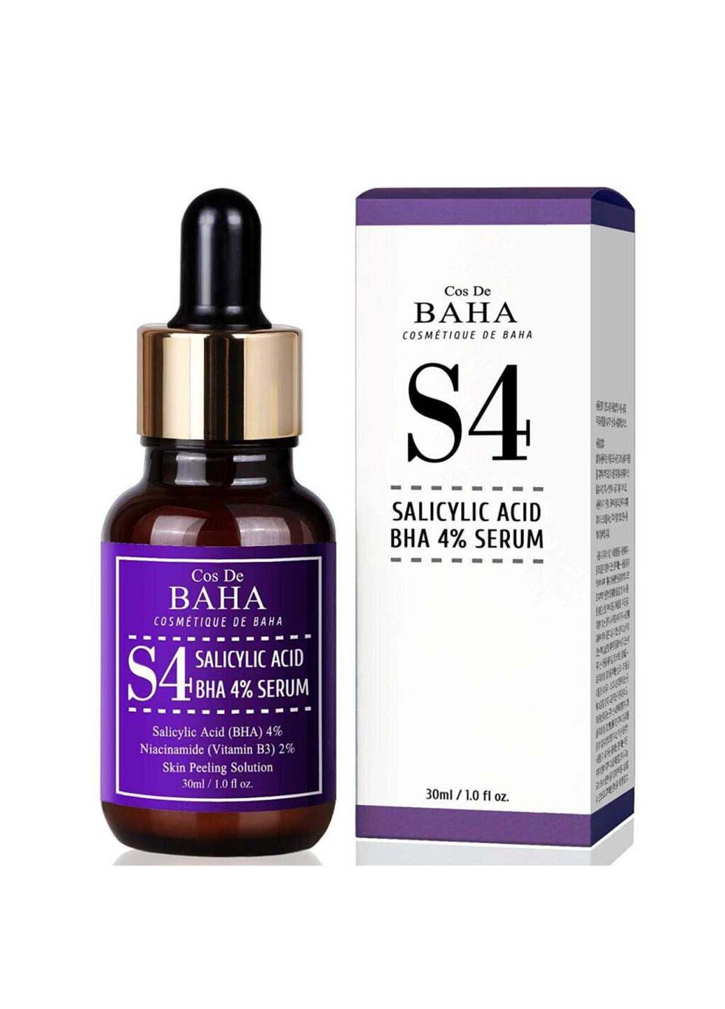 Кислотная сыворотка для проблемной кожи BHA Salicylic Acid 4% Exfoliant Serum 30 мл Cos De Baha (275333780)