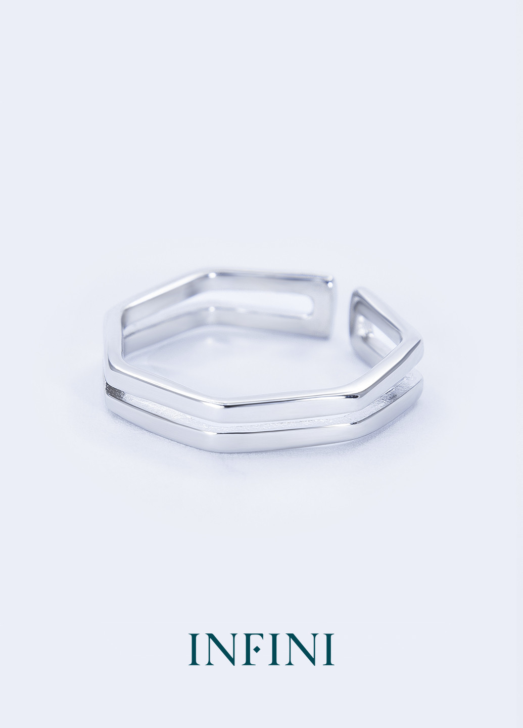 Кольцо серебряное в геометрическом стиле Infini (275334324)