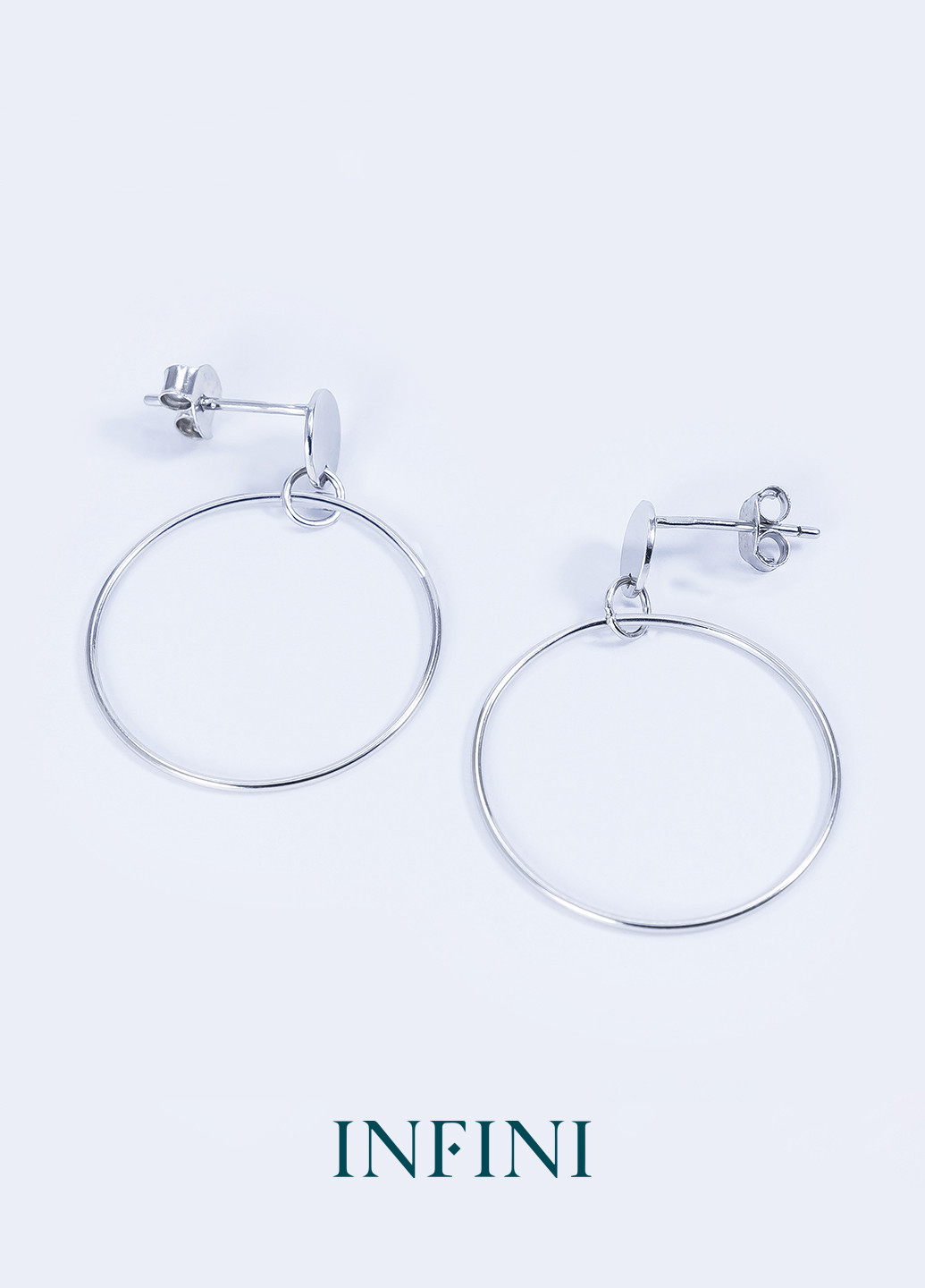 Серьги серебряные с подвесками кругами Infini (276004310)