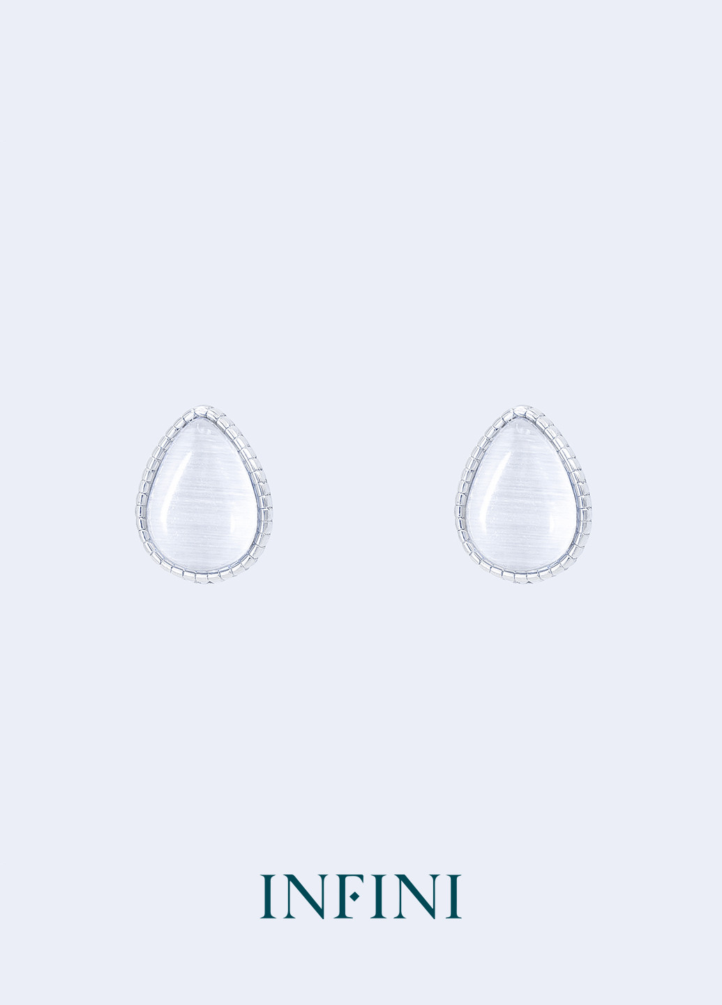 Сережки срібні у формі краплі із котячого ока Infini (276004311)