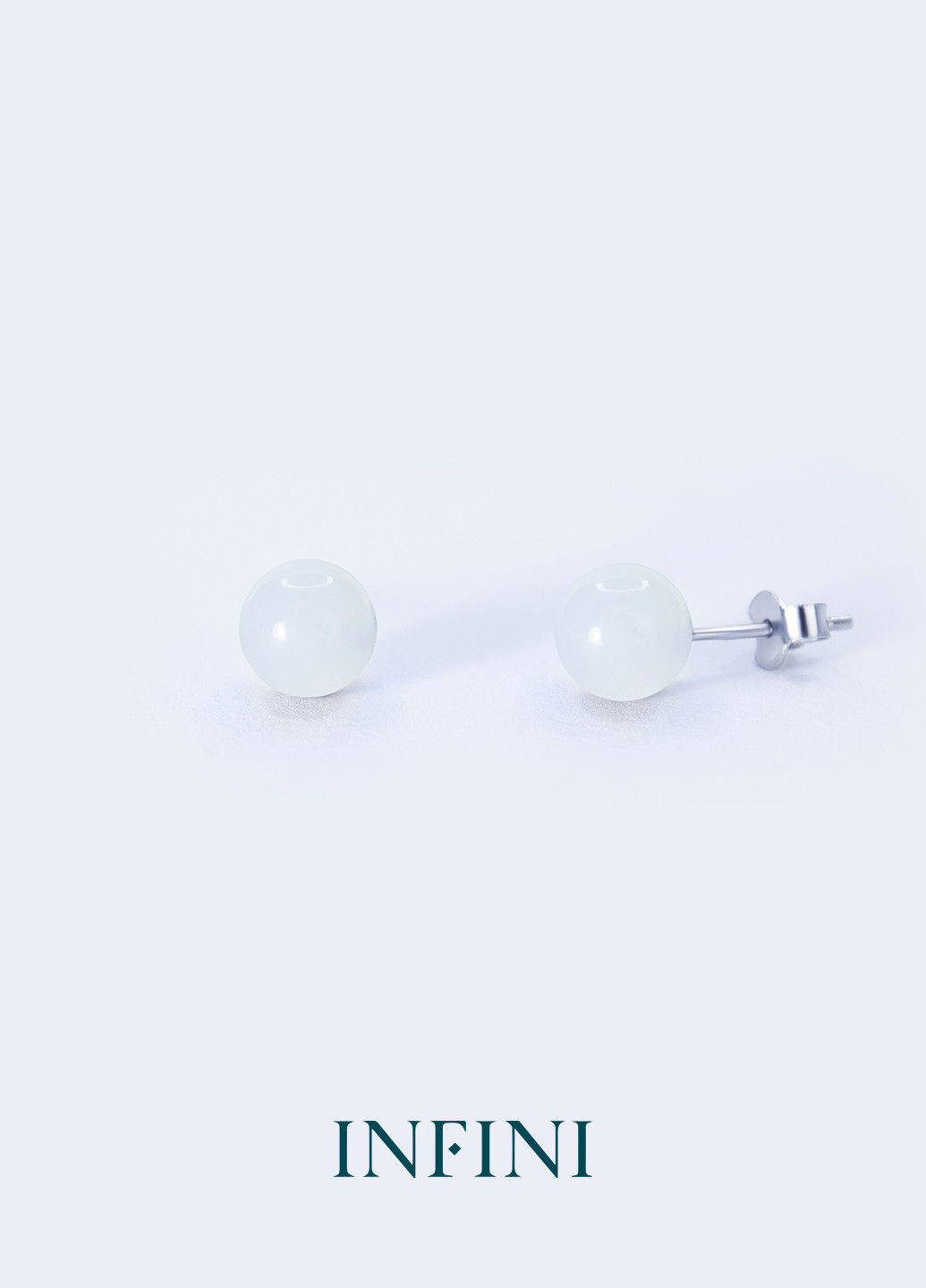 Сережки срібні із намистинами із місячного каменю Infini (276004318)