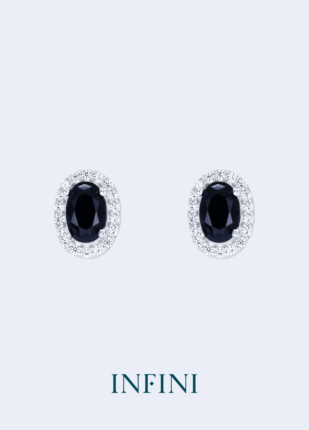 Сережки срібні із чорними цирконами Infini (276004320)