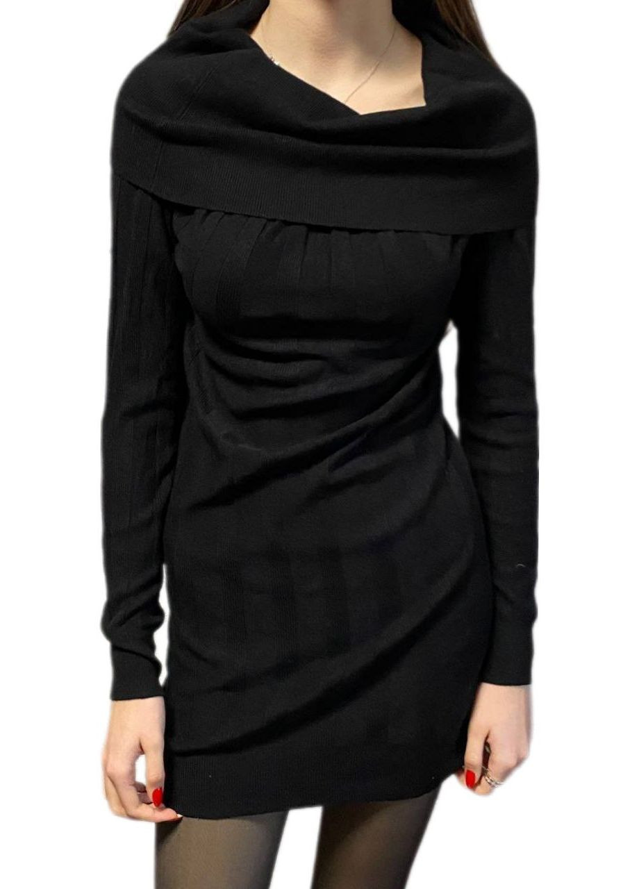 Чорна гарна сукня з хомутом Fashion Club однотонна