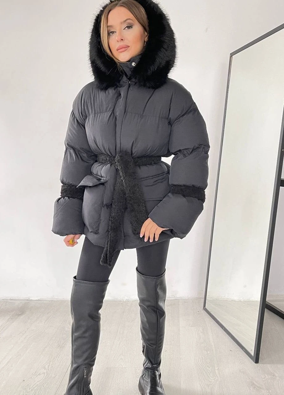 Черный зимний Пуховик AL