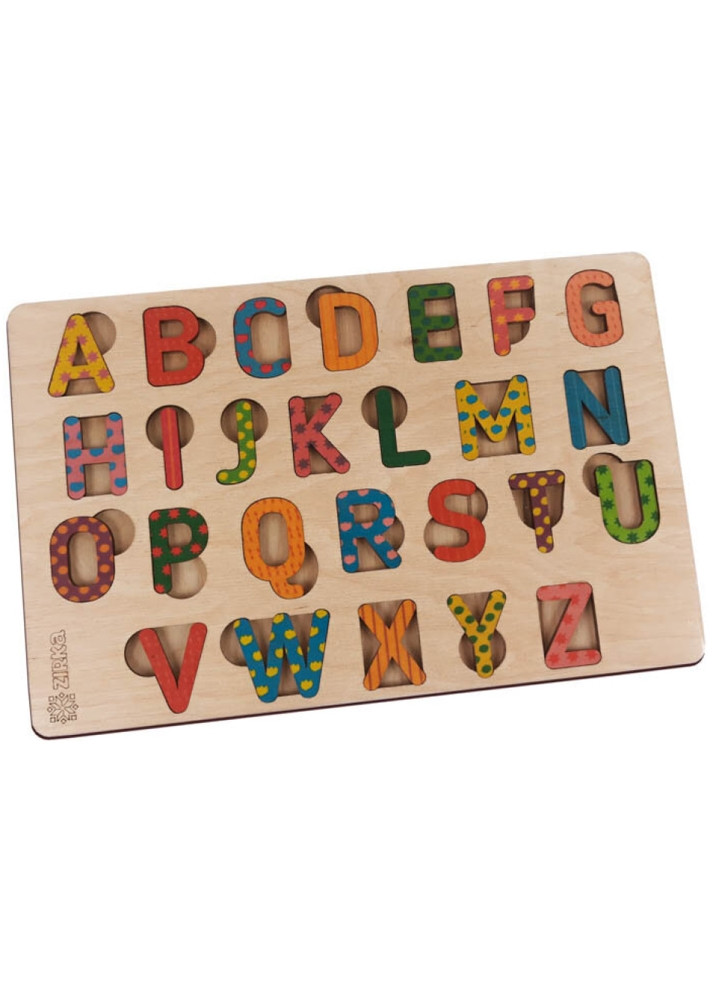 Дерев'яний пазл Абетка англійська кольорова РАНОК (275456679)