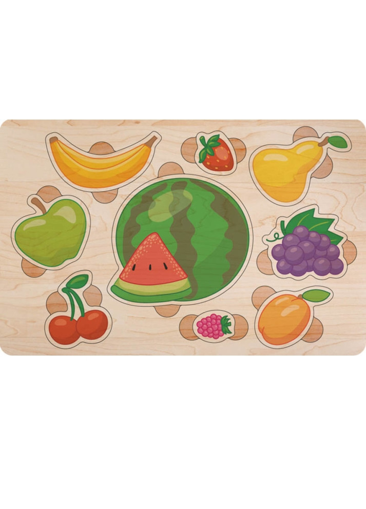 Дерев'яний пазл кольоровий Фрукти ягоди РАНОК (275456685)