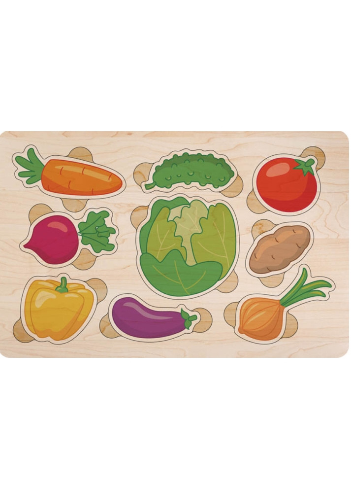 Дерев'яний пазл кольоровий Овочі РАНОК (275456692)