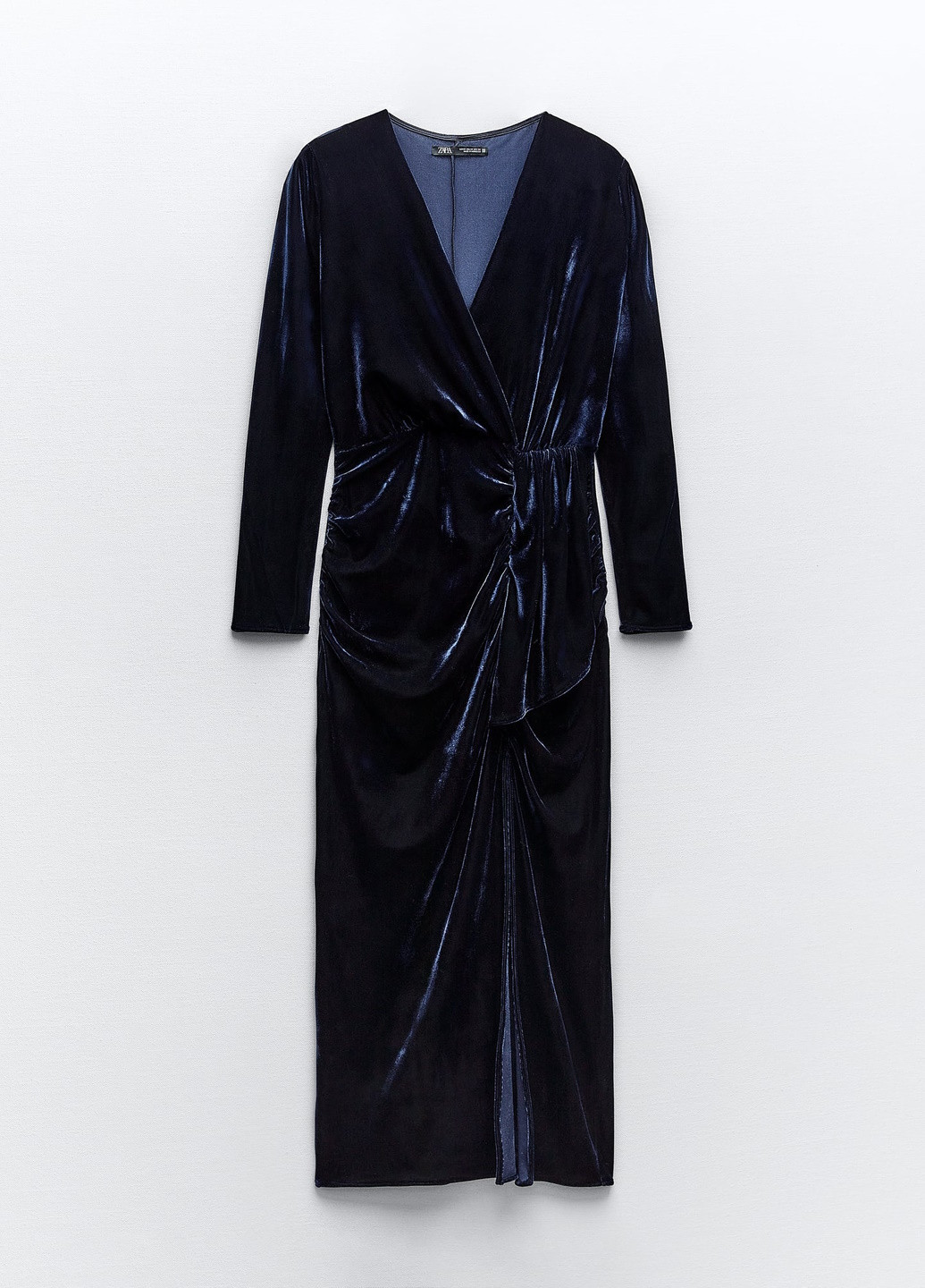 Темно-синя вечірня сукня Zara однотонна