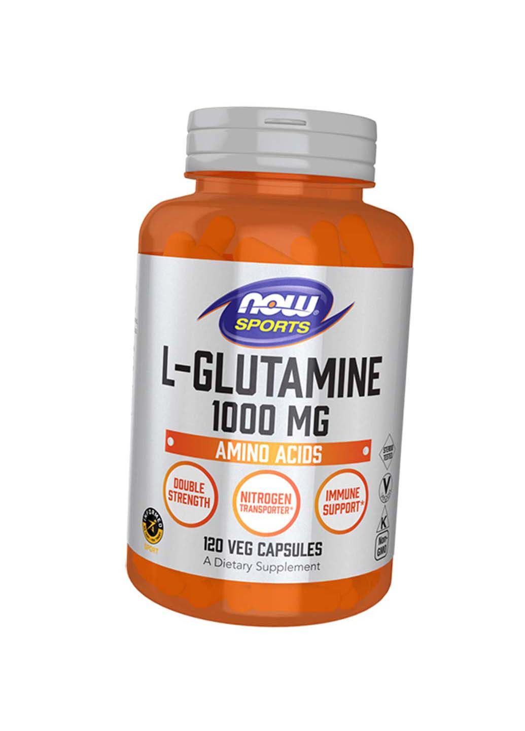 Глютамин для иммунитета и транспортировки азота L-Glutamine Double Strength 1000 120вегкапс Now Foods (275468576)