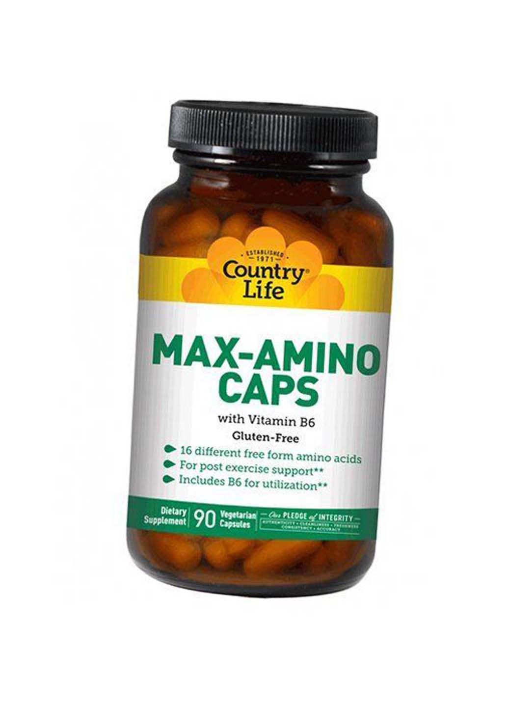 Аминокислоты с Витамином В6 Max-Amino with Vitamin B-6 90вегкапс Country Life (275468425)