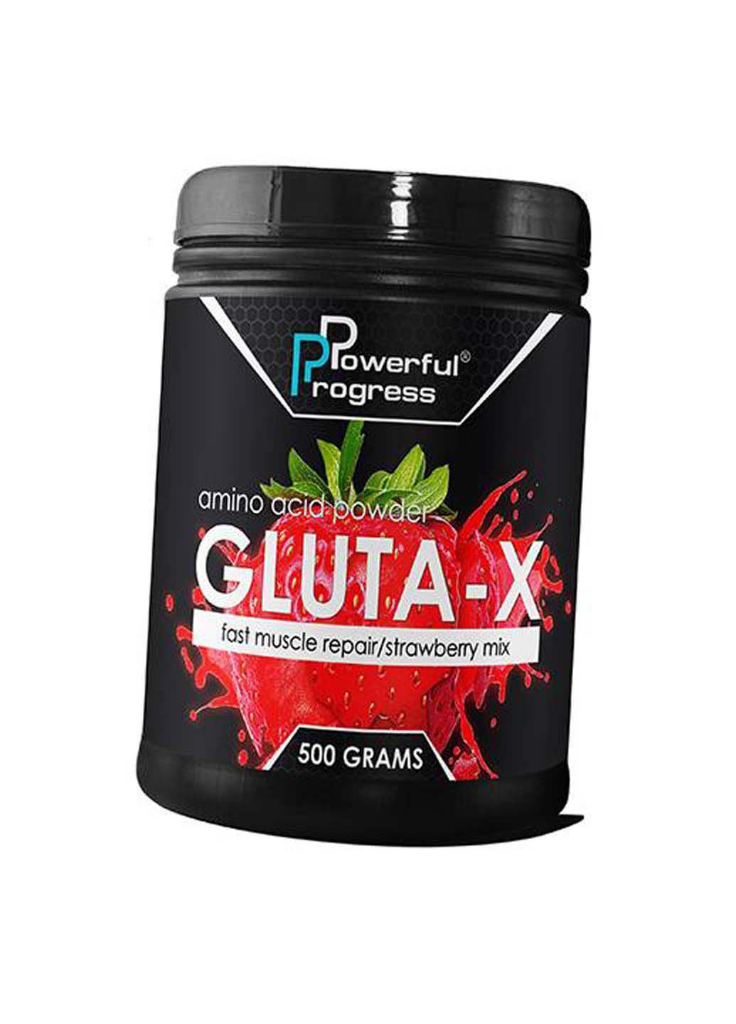 Амінокислота Глютамін Gluta-X 500г Полуниця Powerful Progress (275469077)