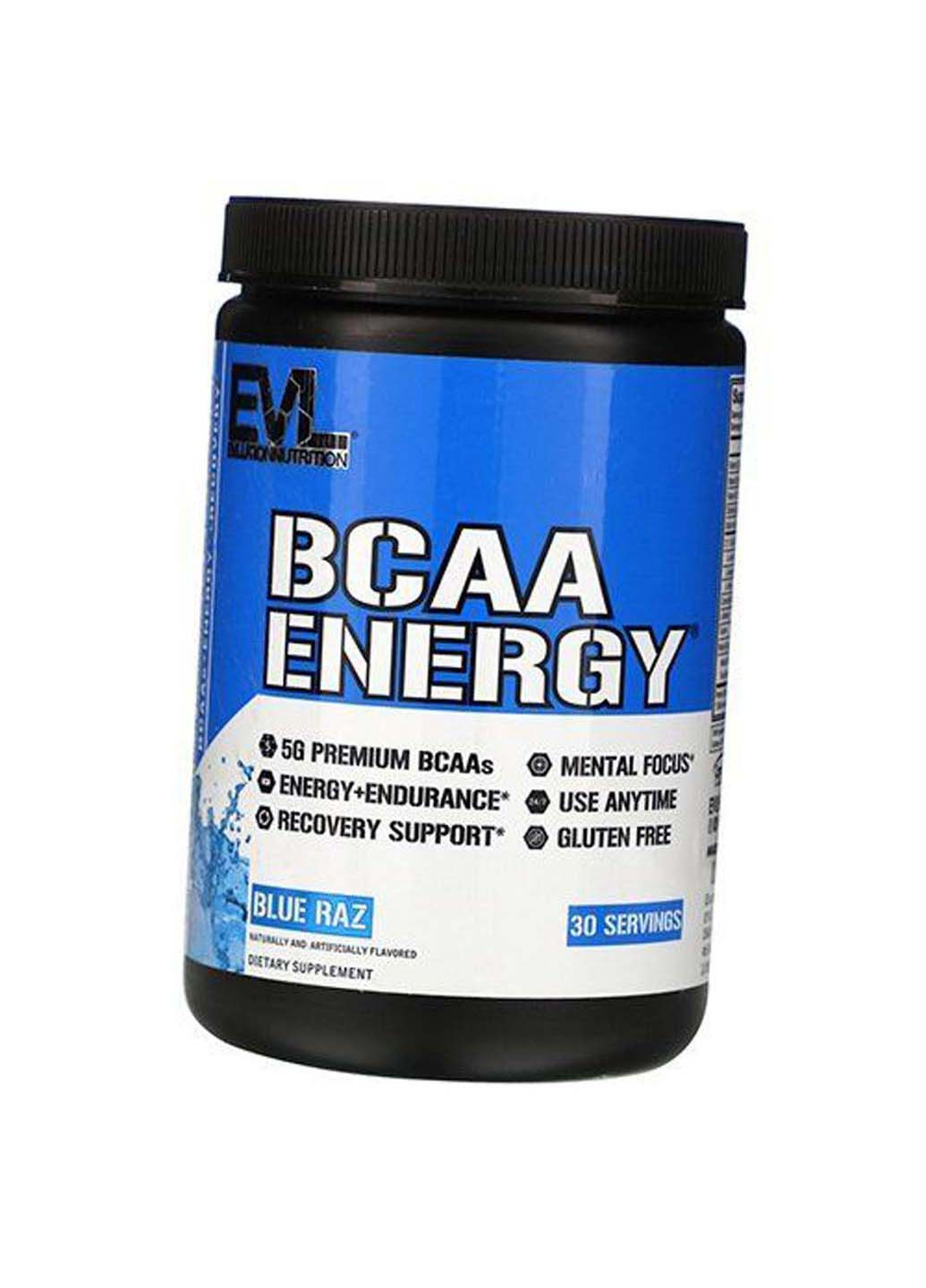 Амінокислоти з кофеїном та зеленим чаєм для енергії BCAA Energy 270г Синя малина EVLution Nutrition (275469765)