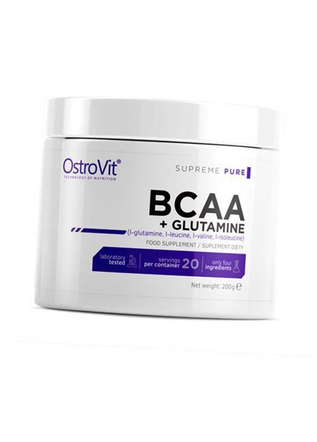 Амінокислоти ВСАА та Глютамін BCAA + glutamine 200г Без смаку Ostrovit (275468700)