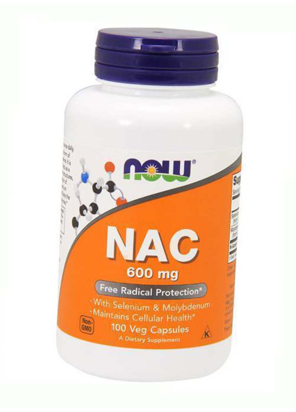 Ацетилцистеин NAC 600 100вегкапс Now Foods (275468607)