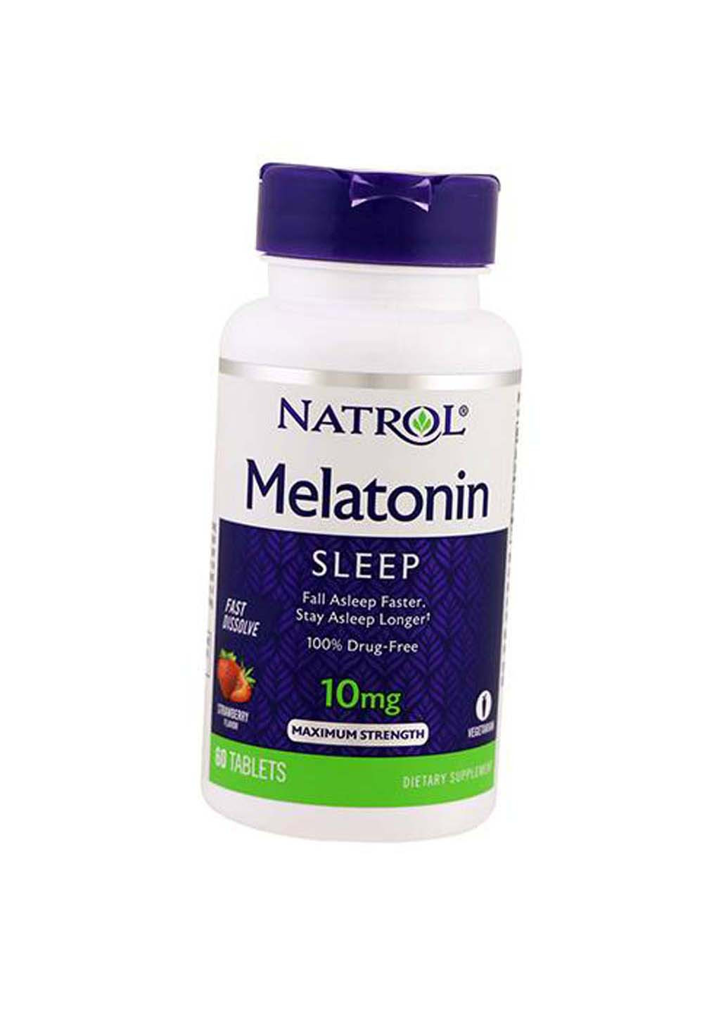 Мелатонін швидкорозчинний Melatonin Fast Dissolve 10 60таб Полуниця Natrol (275468829)