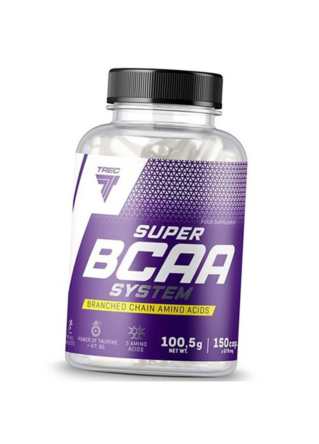 BCAA з Таурином та Вітаміном В6 Super BCAA System 150капс Trec Nutrition (275469148)