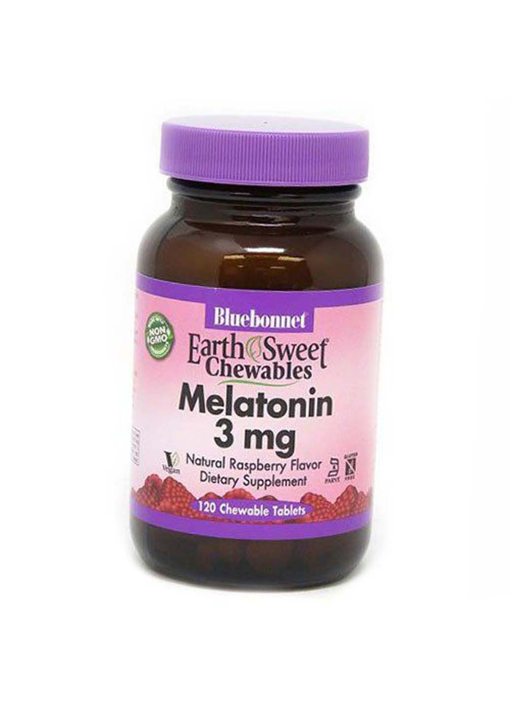 Жевательный Мелатонин Chewables Melatonin 3 120таб Малина Bluebonnet Nutrition (275469591)